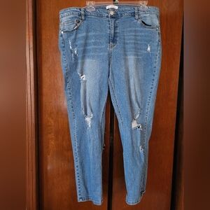 Eloquii Distressed Plus Size Blue Jeans